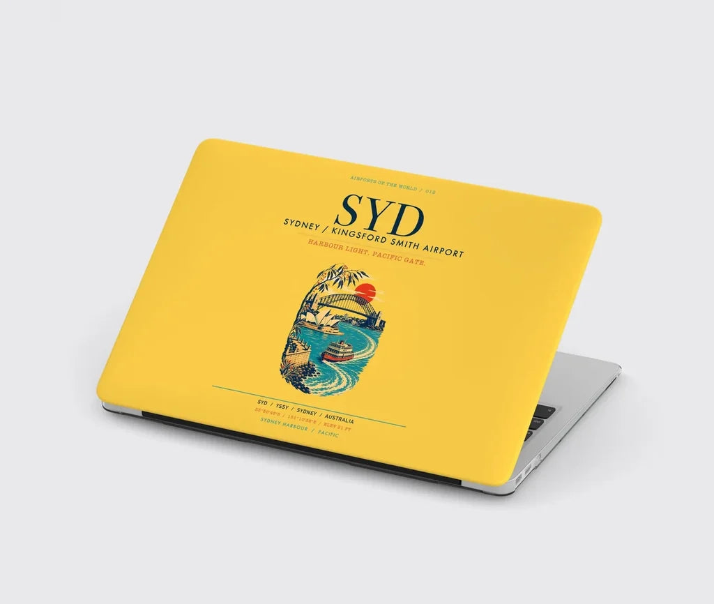 Sydney Kingsford Smith Airport (SYD) design on yellow MacBook case