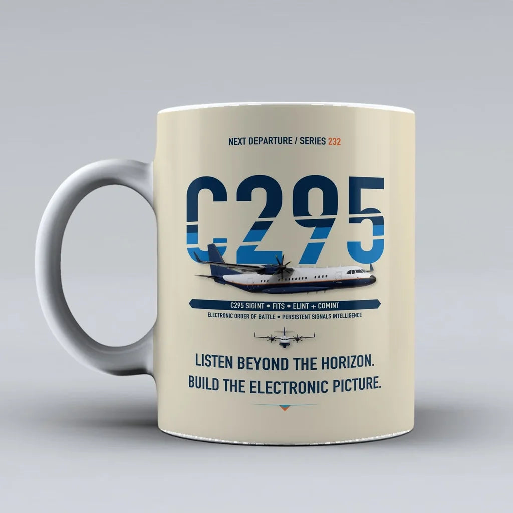 C295 SIGINT Mug design on beige airbus