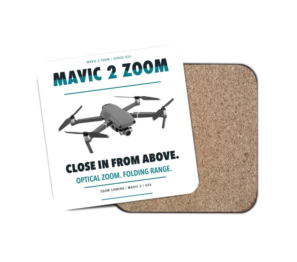 DJI Mavic 2 Zoom design on white 1 piece coaster