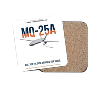 Thumbnail for MQ-25A STINGRAY design on white 1 piece coaster