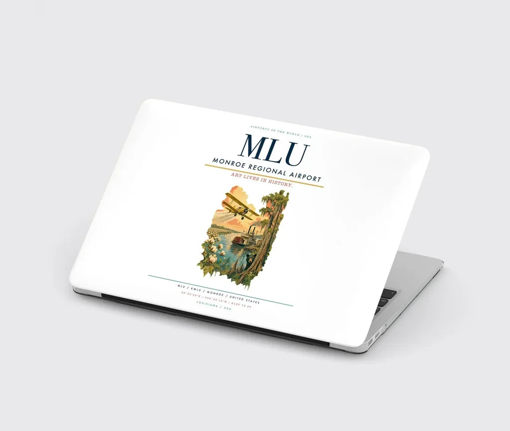 Monroe Regional Airport (MLU) design on white MacBook case