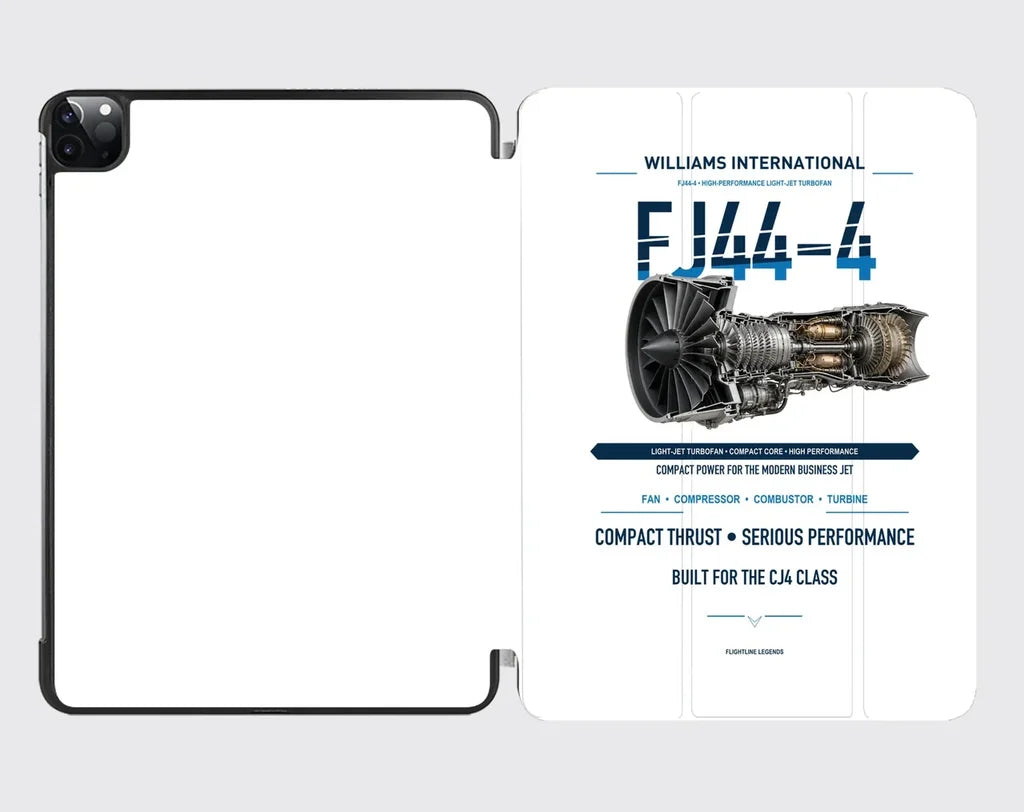 FJ44-4 design on white ipad tablet case