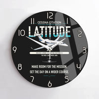 Thumbnail for Cessna Citation Latitude design on black no frame wall clock