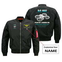 Thumbnail for DJI Neo design on black bomber with custom name badge