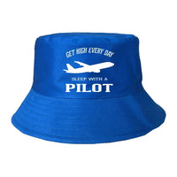 Thumbnail for Get High Every Day Sleep With A Pilot summer hat - blue