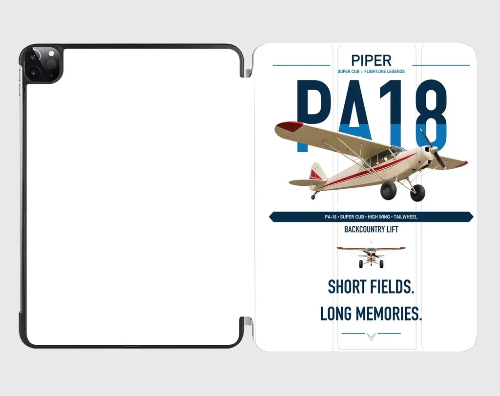 Piper PA-18 Super Cub design on white ipad tablet case