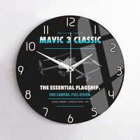 Thumbnail for DJI Mavic 3 Classic design on black no frame wall clock