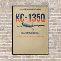 Thumbnail for KC-135Q Blackbird Tanker vertical canvas print - framed - beige background