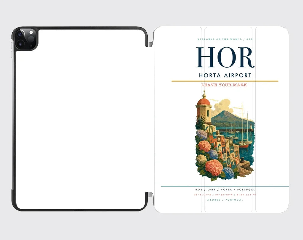 Horta Airport (HOR) design on white ipad tablet case