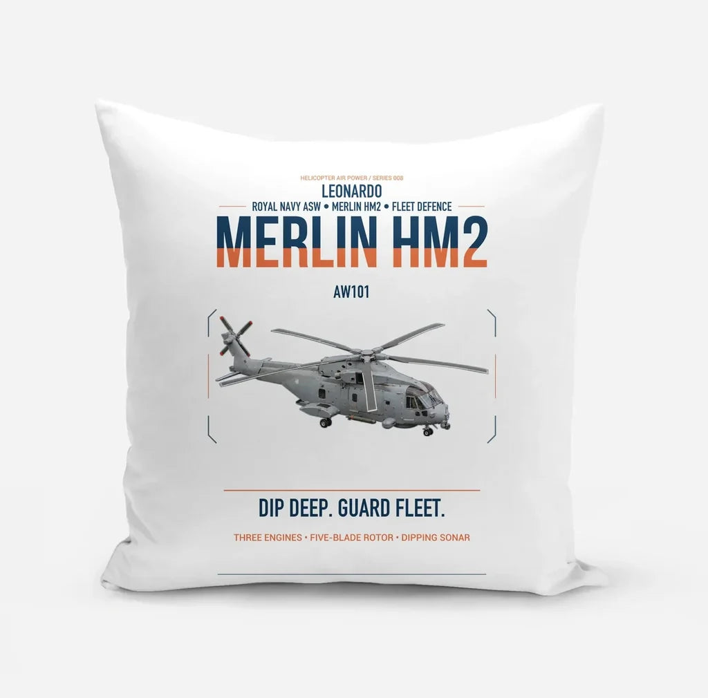 Leonardo AW101 Merlin HM2 design on white pillow