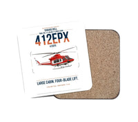 Thumbnail for SUBARU Bell 412EPX design on white 1 piece coaster