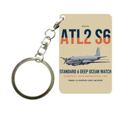 Thumbnail for Atlantique 2 Standard 6 design on beige designed key chain, double-side print
