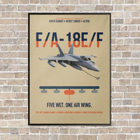 Thumbnail for F A-18E F Buddy Tanker vertical canvas print - framed - beige background