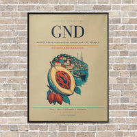 Thumbnail for Maurice Bishop International Airport GND — St. George's vertical canvas print - framed - beige background