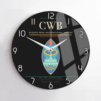 Thumbnail for Afonso Pena International Airport (CWB) design on black no frame wall clock