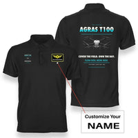 Thumbnail for DJI Agras T100 design on black polo with custom name badge