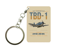 Thumbnail for TBD-1 Devastator design on beige designed key chain, double-side print