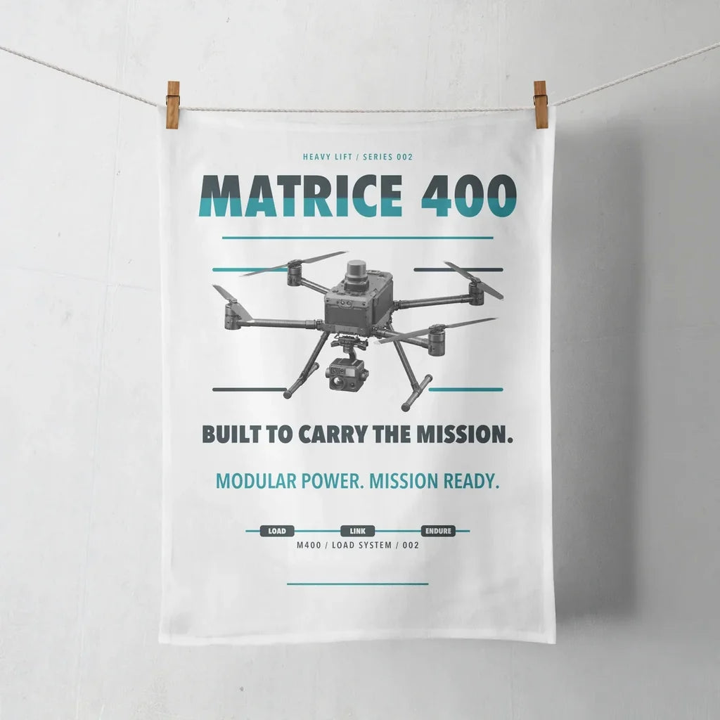 DJI Matrice 400 design on white towel