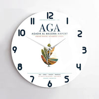 Thumbnail for Agadir Al Massira Airport (AGA) design on white no frame wall clock