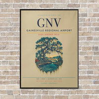 Thumbnail for Gainesville Regional Airport GNV vertical canvas print - framed - beige background