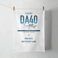 Thumbnail for Diamond DA40 design on white towel