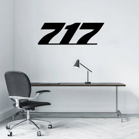 Boeing 717 Flat Text Wall Metal Signs