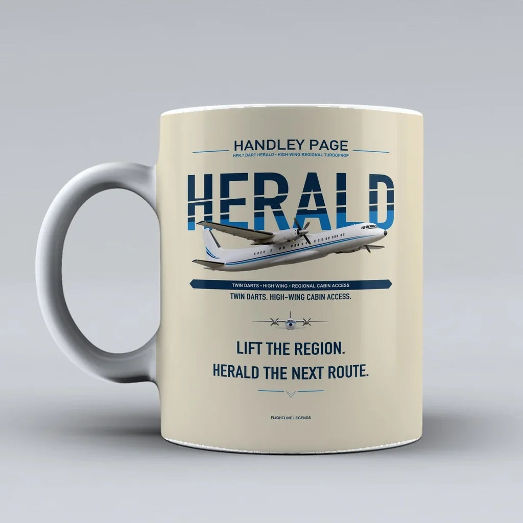 Page HPR.7 Dart Herald Mug design on beige handley