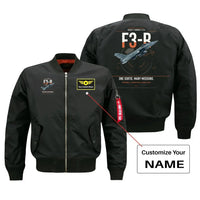 Thumbnail for Dassault Rafale C — F3-R standard design on black+name bomber jacket, double-side print
