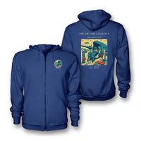 Thumbnail for VINTAGE G4506 - The Air Ambulance Run - Premium Zipped Hoodie design on blue