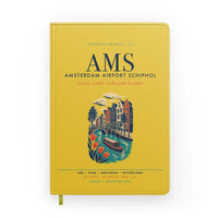 Thumbnail for Amsterdam Airport Schiphol (AMS) design on yellow notebook