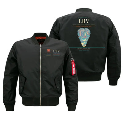 Leon-Mba International Airport (LBV) design on black bomber jacket