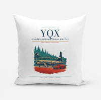 Thumbnail for Gander International Airport (YQX) design on white pillow