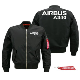Airbus A340 Text Pilot Jackets (Customizable)