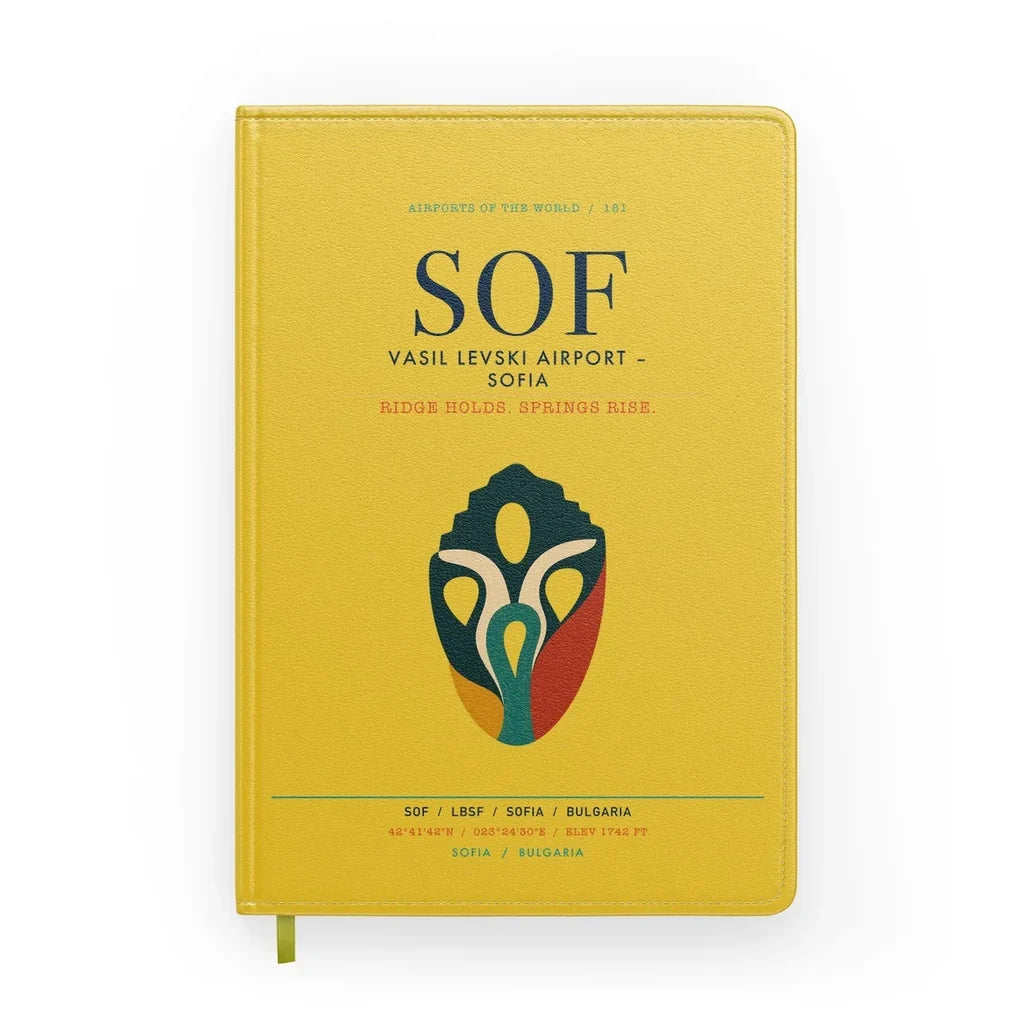 Vasil Levski Airport – Sofia (SOF) design on yellow notebook