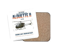 Thumbnail for Sud Aviation SE 3130 Alouette II design on white 1 piece coaster