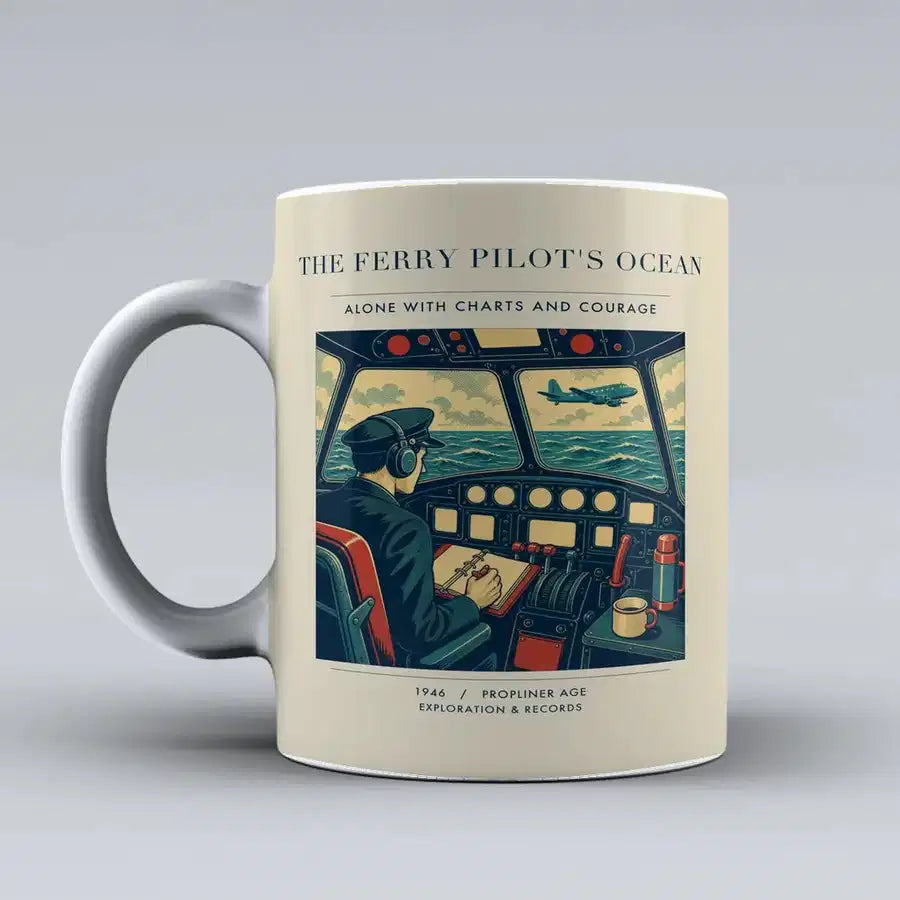 VINTAGE G4368 - The Ferry Pilot's Ocean - Ceramic Mug design on beige