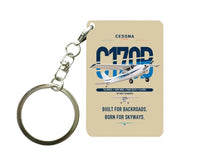 Thumbnail for Cessna 170B design on beige designed key chain, double-side print