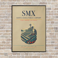 Thumbnail for Santa Maria Public Airport SMX vertical canvas print - framed - beige background