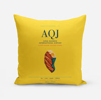 Thumbnail for King Hussein International Airport (AQJ) design on yellow pillow
