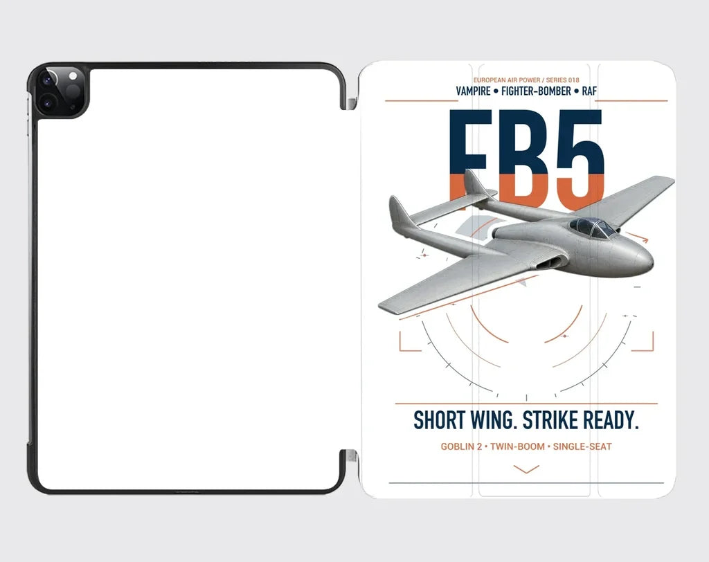 de Havilland Vampire FB5 design on white ipad tablet case