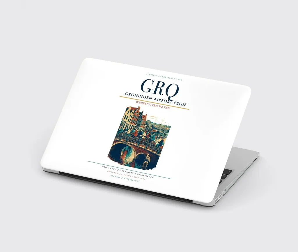 Groningen Airport Eelde (GRQ) design on white MacBook case
