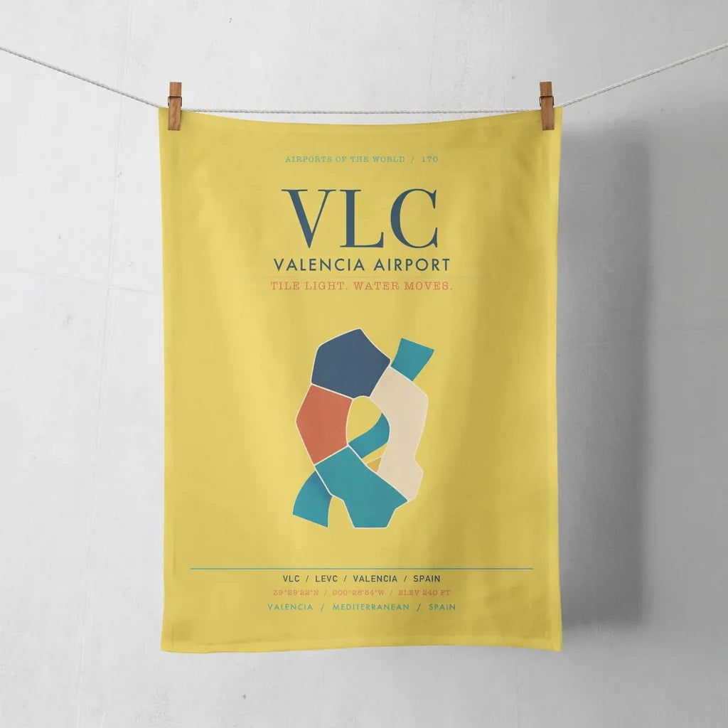 Valencia Airport (VLC) design on yellow towel