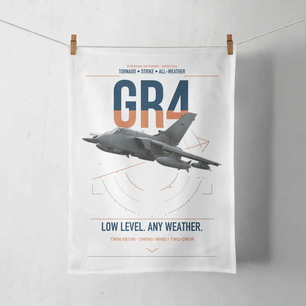 Panavia Tornado GR4 design on white towel