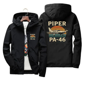 Retro Piper PA-46 Designed Thin Windbreaker Jackets