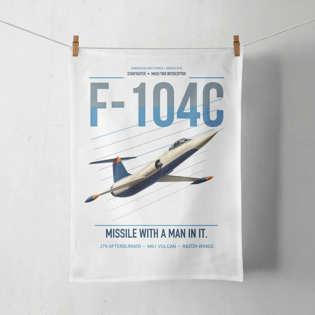 F-104C Starfighter design on white towel