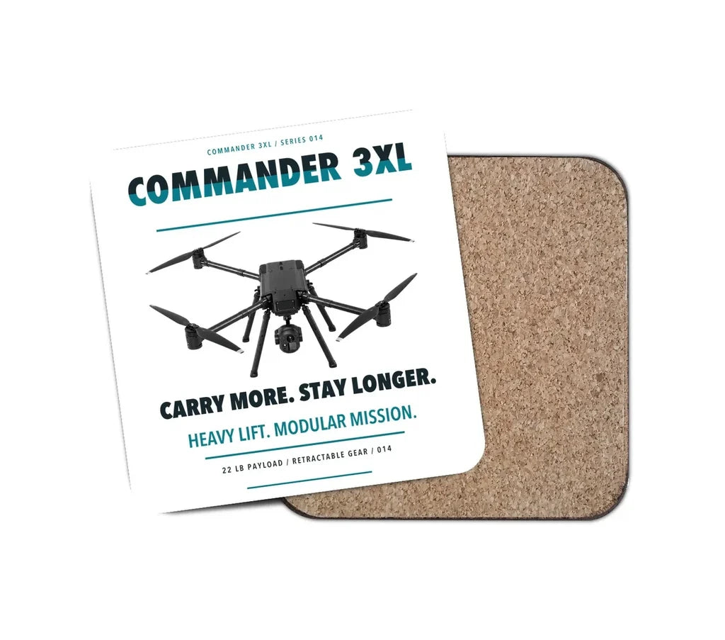 Draganfly Commander 3XL design on white 1 piece coaster