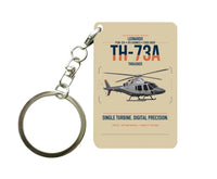 Thumbnail for Leonardo TH-73A Thrasher design on beige designed key chain, double-side print
