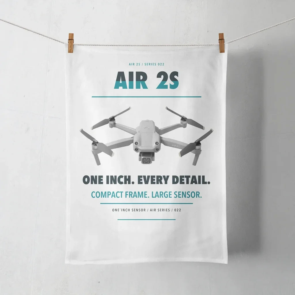 DJI Air 2S design on white towel