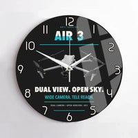 Thumbnail for DJI Air 3 design on black no frame wall clock