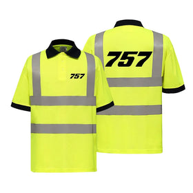 Boeing 757 Flat Text Reflective Polo T-Shirts